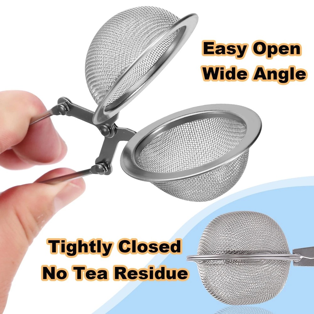 Tea Strainers for Loose Tea, 4 Pack Tea Infuser with Handle Fine Mesh Tea Bal...