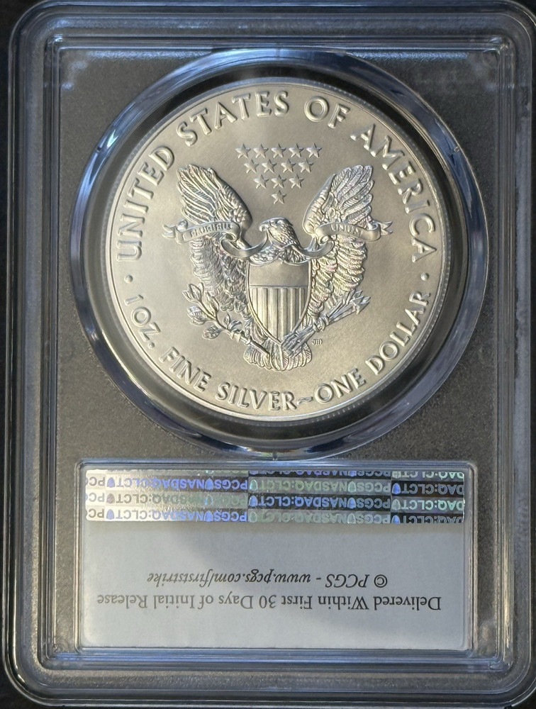 2018 Silver Eagle PCGS MS70 FIRST STRIKE (Flag Label)