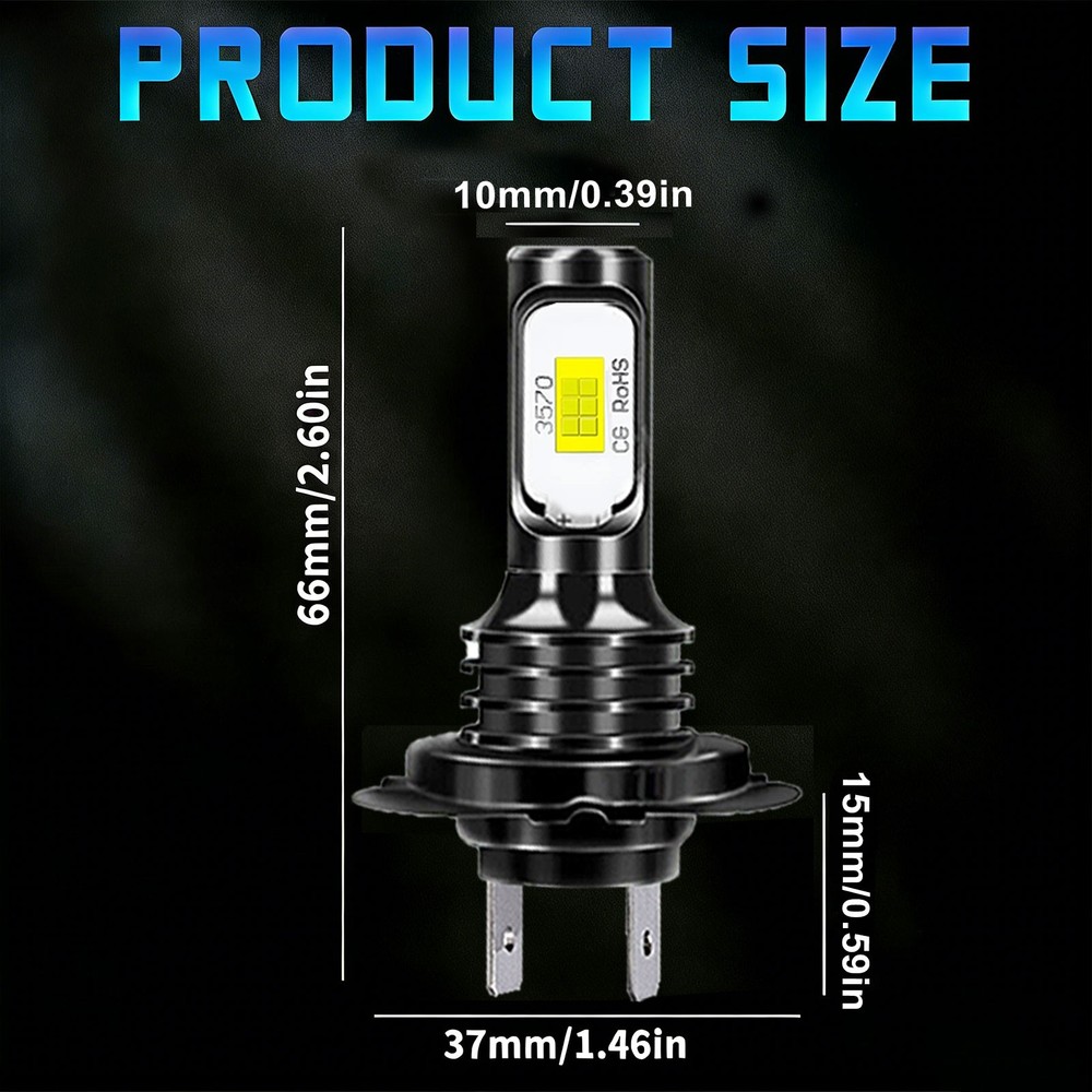 H7 + H7 LED Headlight KIT Combo Bulbs High Low Beam Super Bright White 10000K
