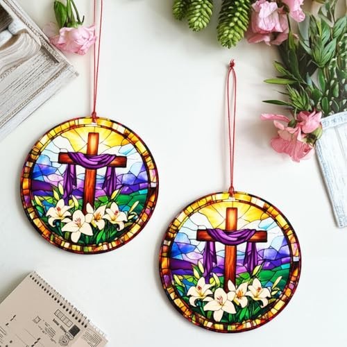 He is Risen Easter Decor – Religious Easter Cross Decoration for Easter Egg 1