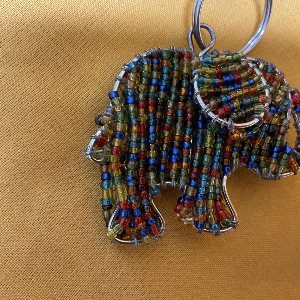 Seed Bead Elephant Key Chain (709)