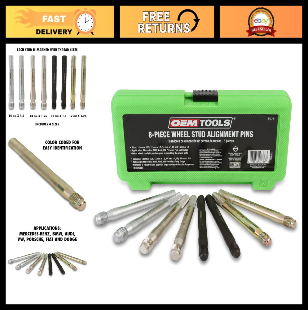 Wheel Stud Alignment Kit - Safe Color-Coded Tool for Foreign & Domestic Vehicles