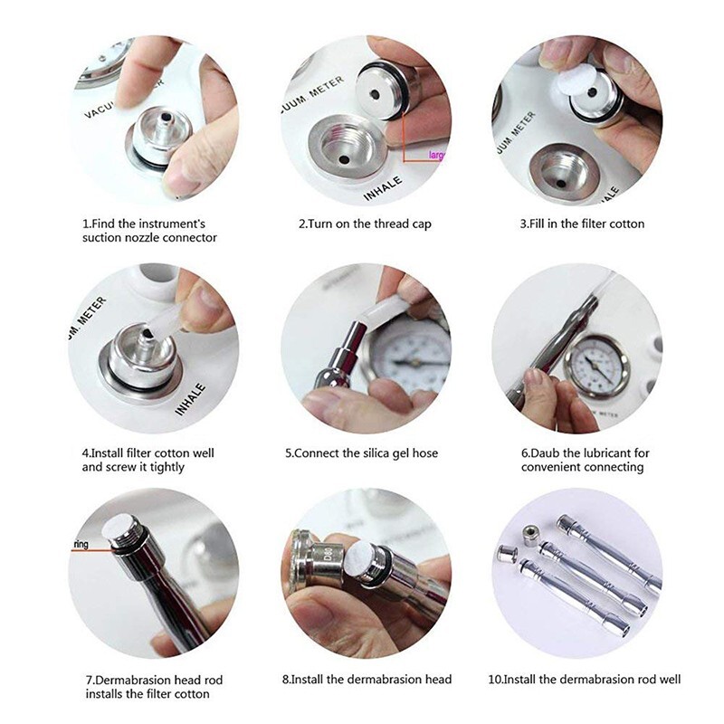 6pcs Dermabrasion Tip, Diamond Microdermabrasion Dermabrasion Replacement tools