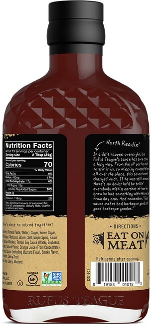 Rufus Teague Whiskey Maple BBQ Sauce - 15.25 oz