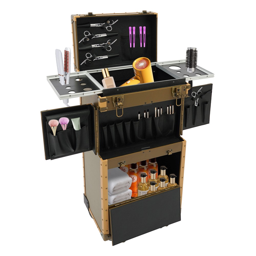 Professional Rolling Makeup Train Case Makeup Storage Organizer Cosmetic Trolley