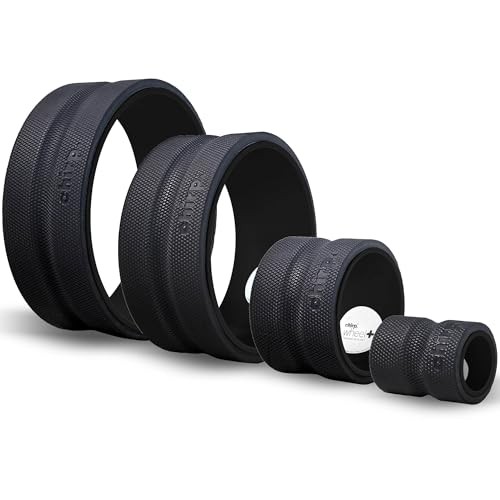 Wheel Foam Roller – Targeted Back & Neck Relief, Lumbar Spine 4-Pack Black
