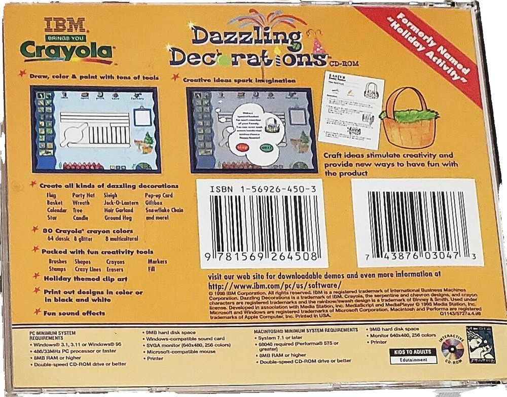 IBM's Crayola: Dazzling Creations for (Win/Mac CD-ROM) PC