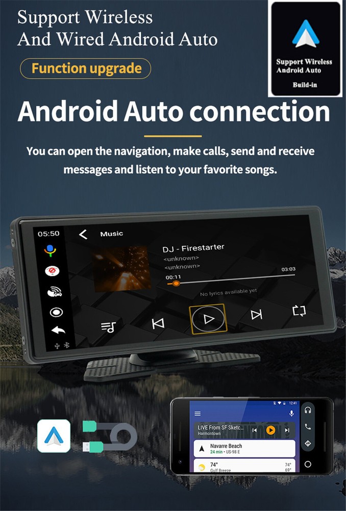 Radio Stereo HD LCD Display Touch Screen Multimedia Player With Reverse Camera