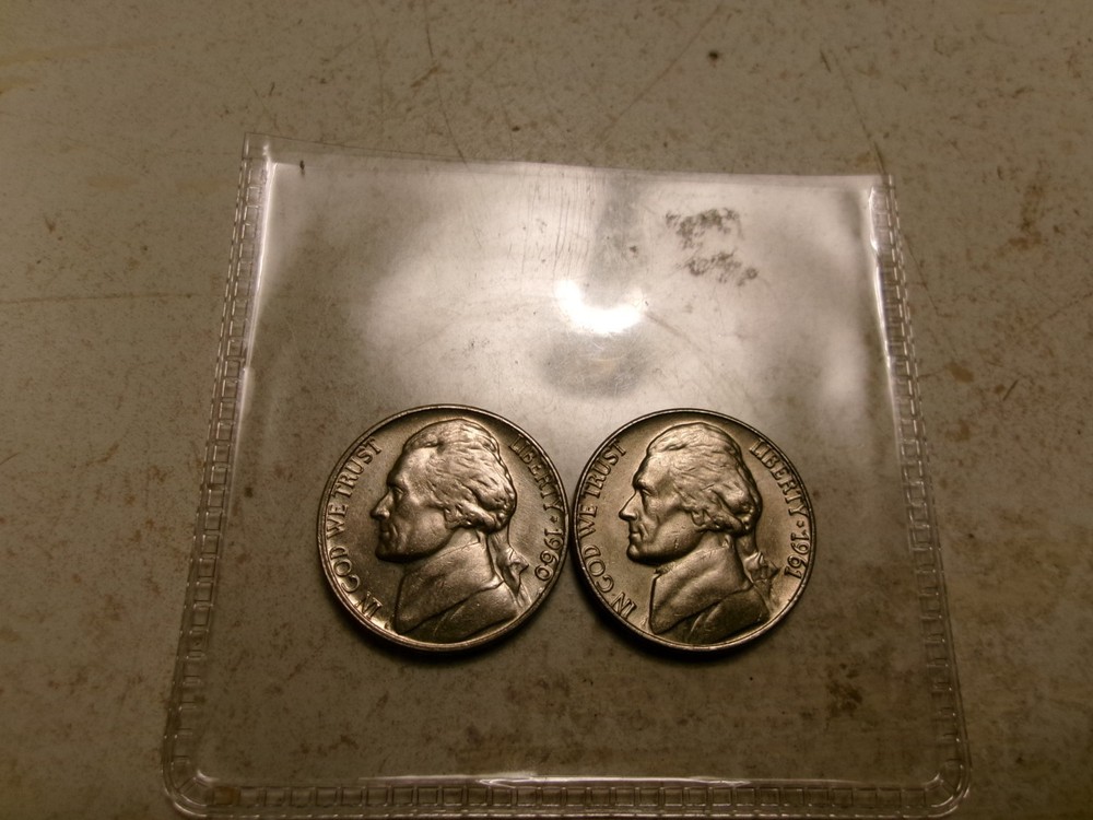 1960-D--1961-P JEFFERSON NICKELS