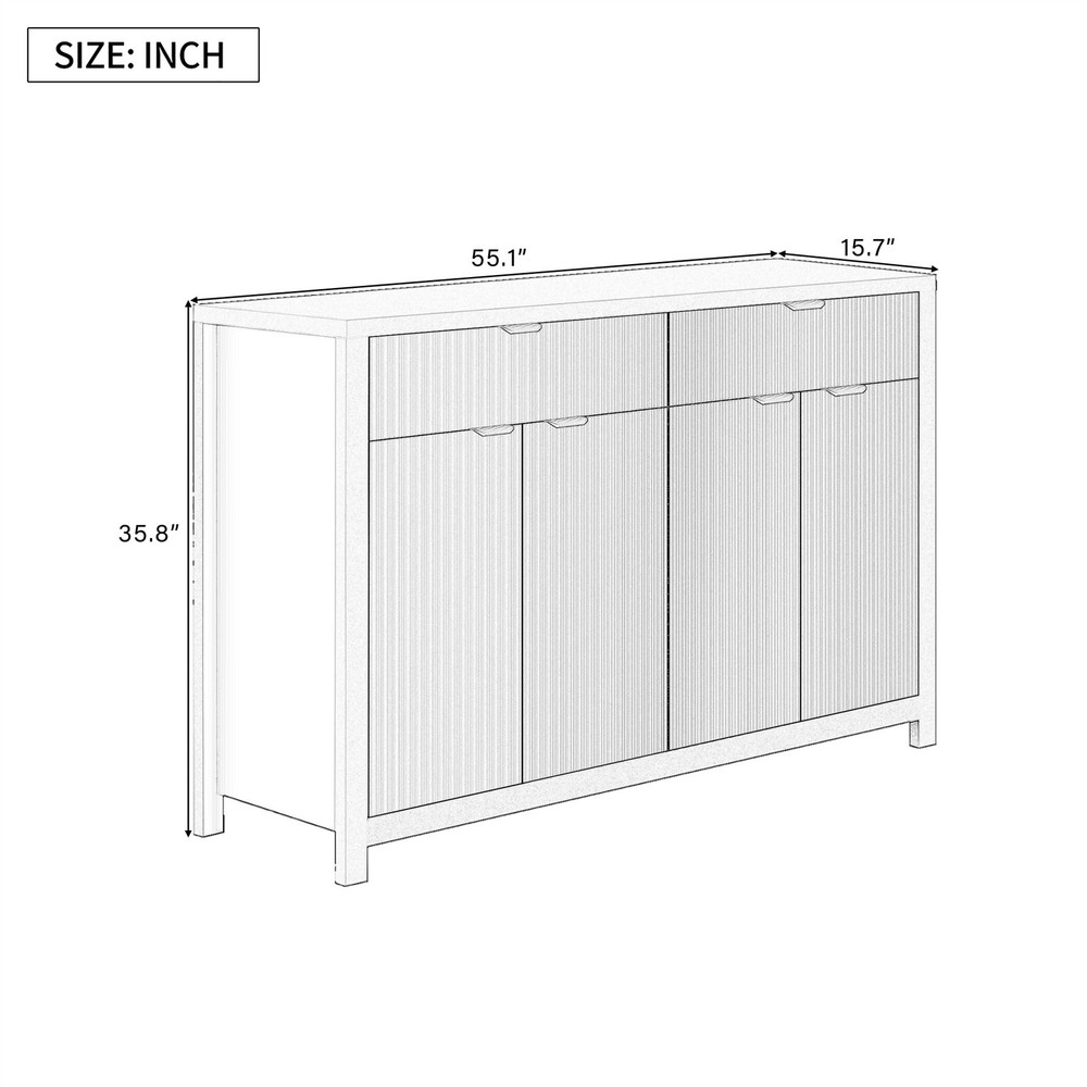 Entryway Sideboard Buffet Storage Cabinet Console Table with 2 Drawers
