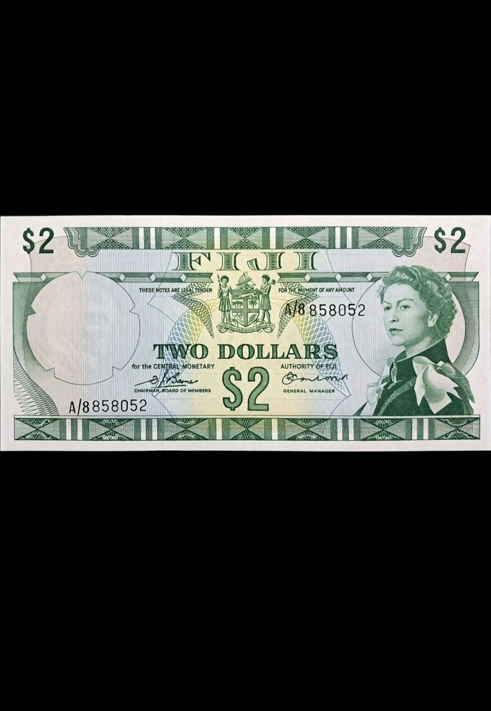 Fiji 2 Dollars 1974 Unc