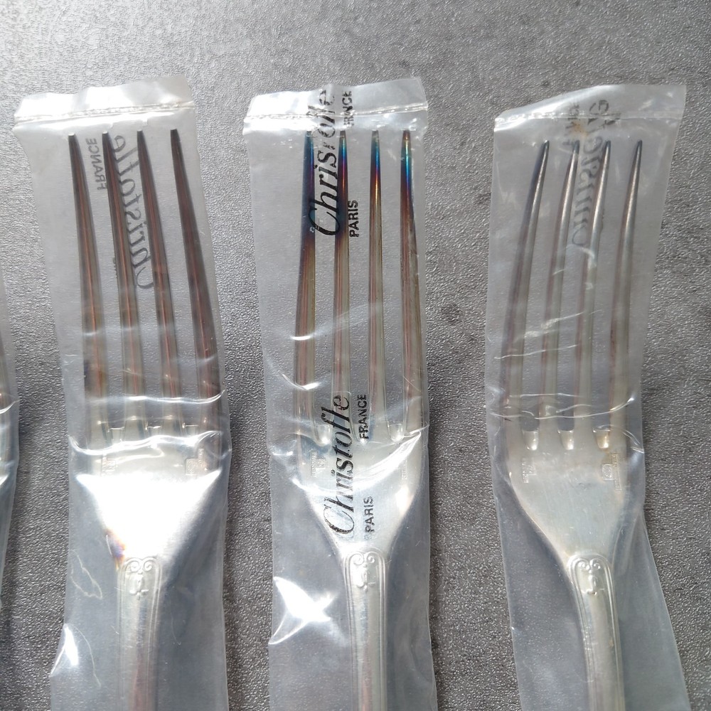Christofle Malmaison Table Fork Unopened 6pcs Silverplate Flatware Brand New