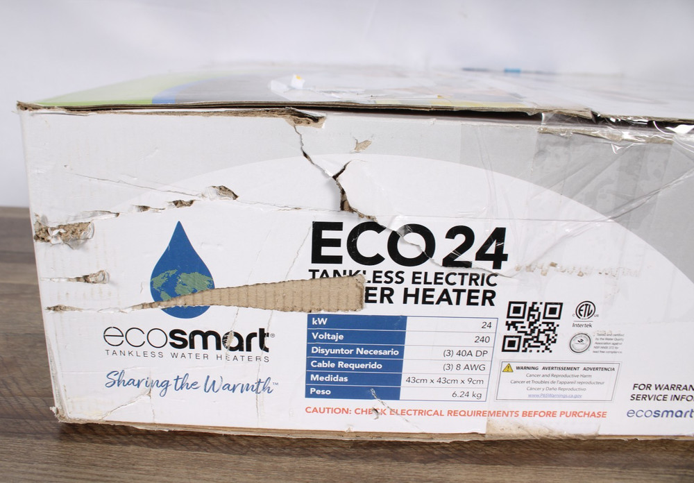 EcoSmart ECO 24 24kW 240V Tankless Electric Water Heater Digital Control Open Bo