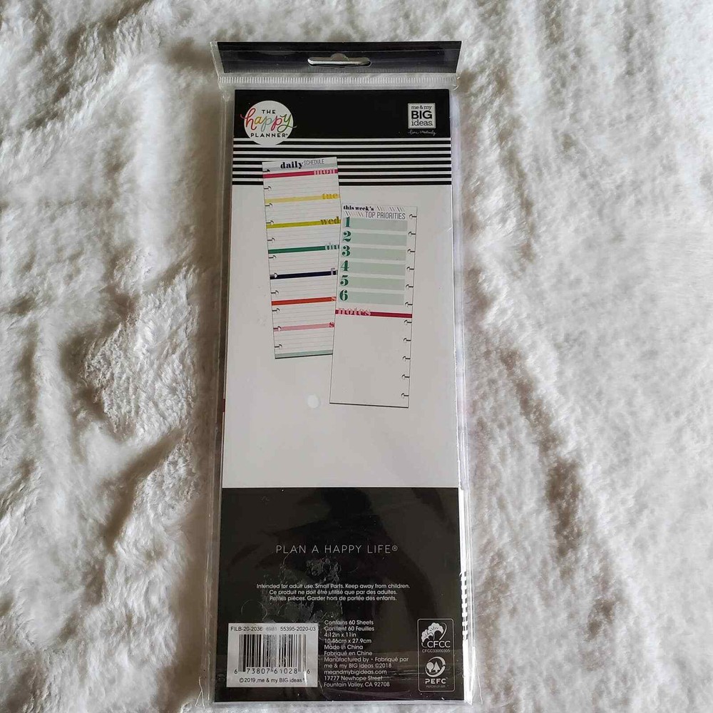The Happy Planner Big Half Sheet Note Paper Daily Schedule