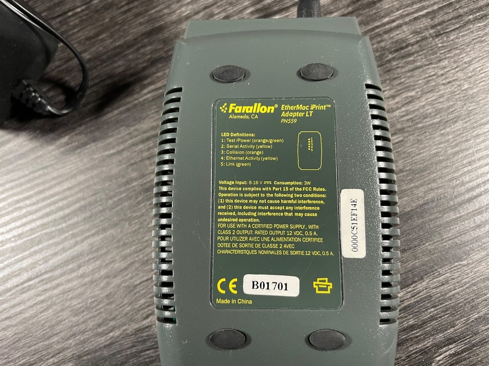 Farallon PN559 EtherMac iPrint Adapter For Mac w/ PSU