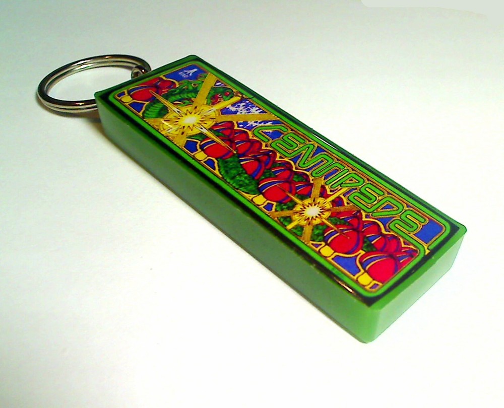 Centipede Arcade Marquee Coin Door accessory Keychain