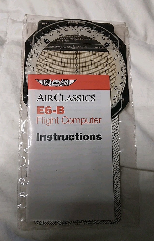 ASA Air Classics E6-B Flight Computer w/ Case and Instructions 1992