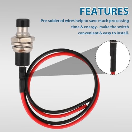 12 Pcs Mini Momentary Switch Small Normally Open Momentary Push Button Black