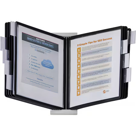INSTAVIEW 561201 Desk Ref Sys, 10 Panels, Black