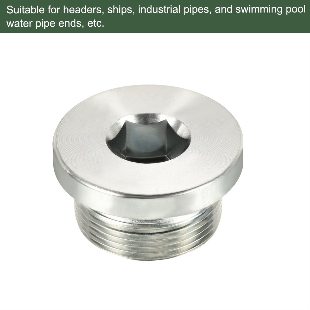 M30 x 1.5 Pipe Plug, Great for Terminate Pipe Ends (Silver)