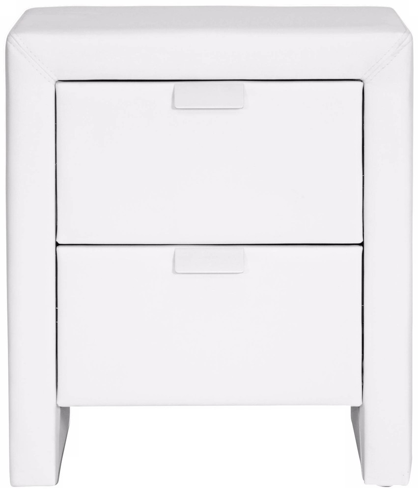 Baxton Studio Frey White Upholstered Modern Nightstand