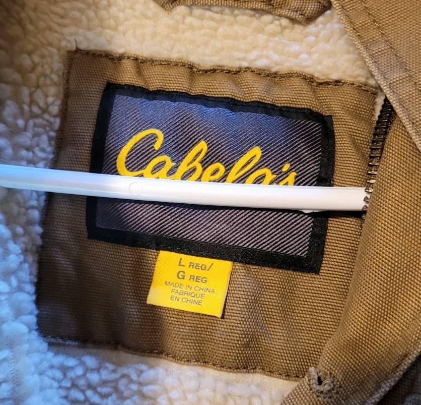 Cabelas Tan Hunting Jacket Lined Size Large Regular