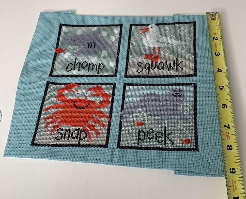 Imaginating Cross Stitch Completed & Pattern 3179K Sea Creature Squares