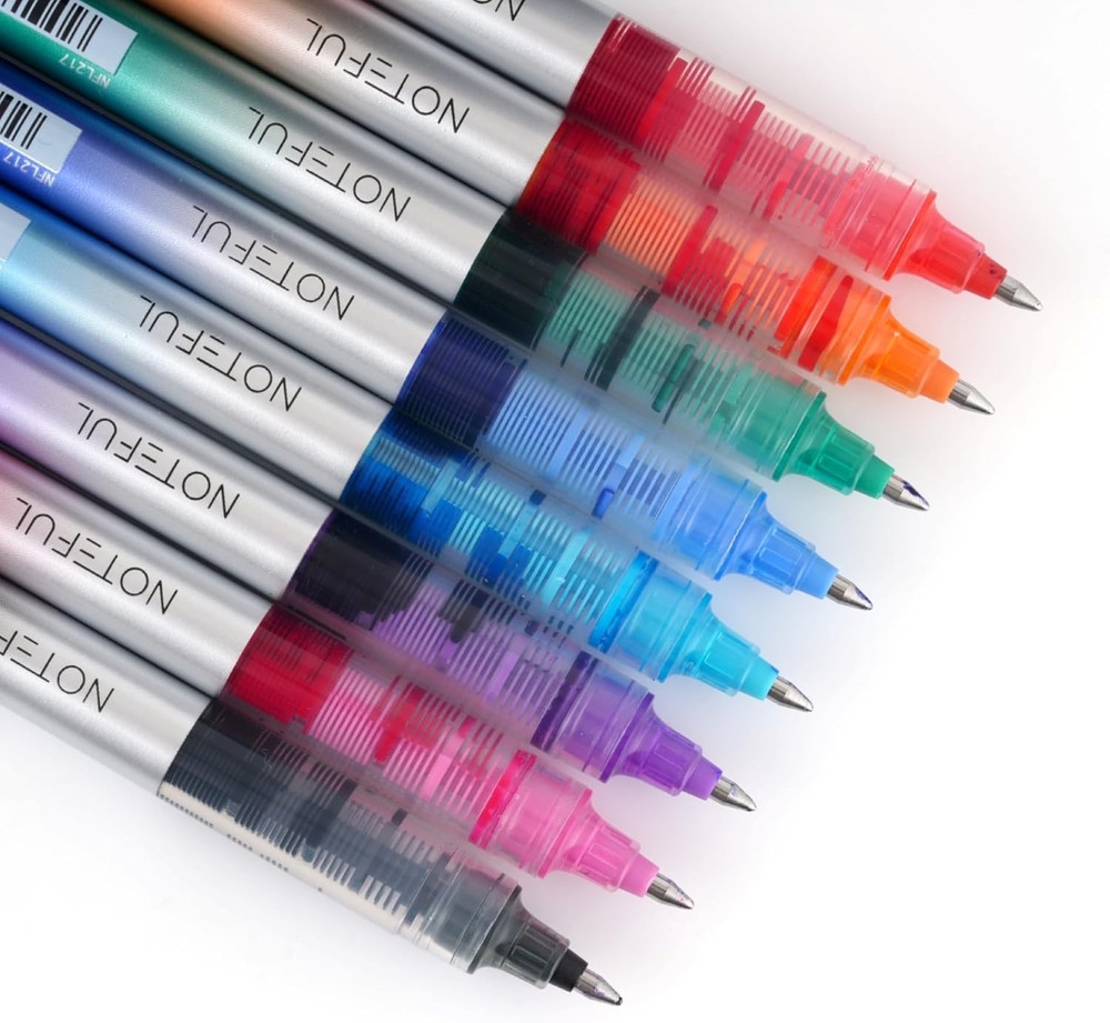 Liquid Ink Rollerball Pens, Multicolor 0.7Mm Medium Point Tip, Rolling Pen for D