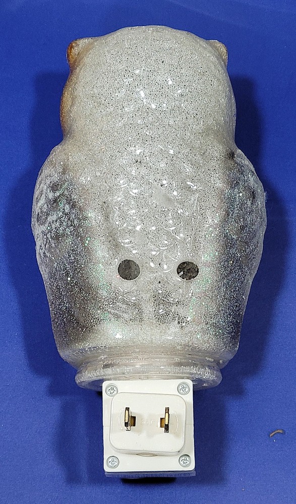 Vintage Glitter Owl Night Light Plug In