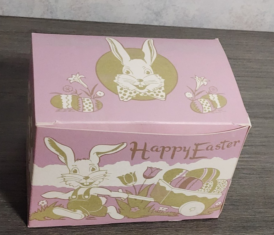Vintage Easter Cardboard Candy Box With Easter Bunny