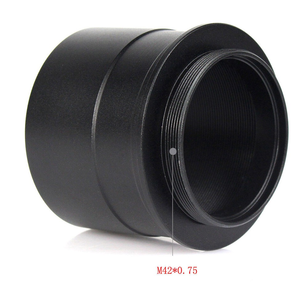 2" to T2 M42*0.75 Thread Telescope Eyepiece Mount Adapter Accept Black