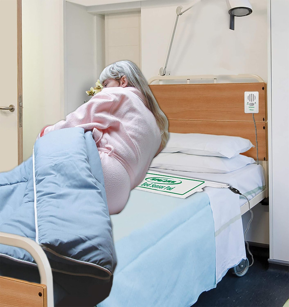 Elderly Bed Exit Alert - Fall Prevention Alarm with Weight Sensing Pad