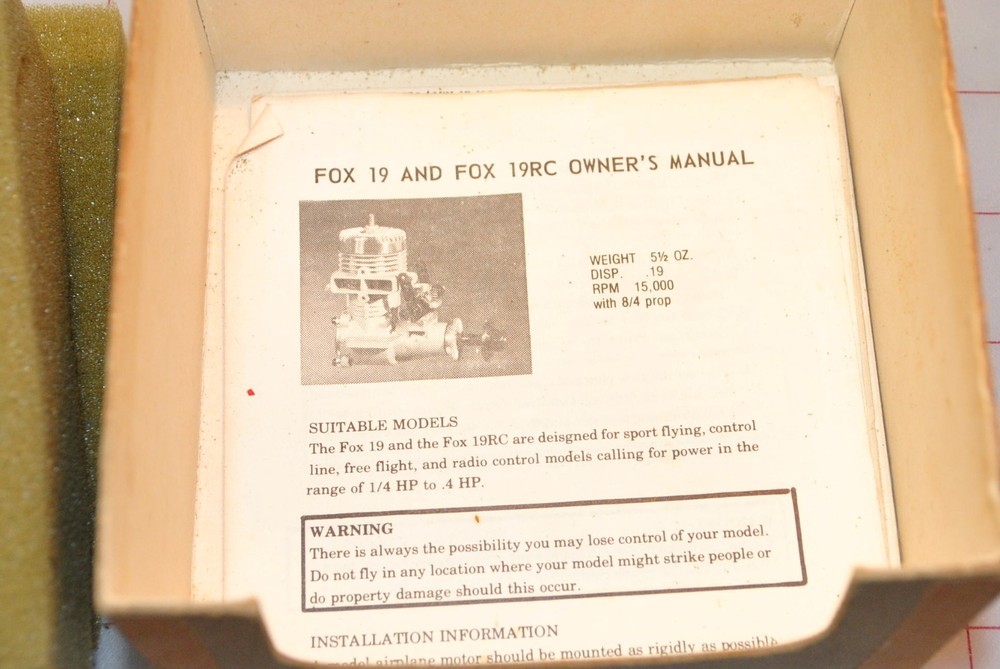 Fox 19 RC Engine. Nice!