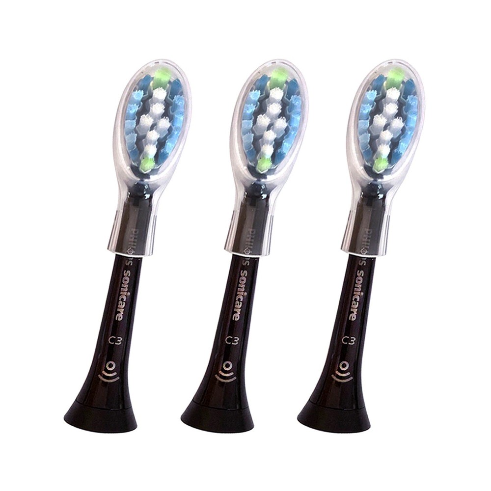 3x Philips Sonicare DiamondClean C3 Replacement Brush Heads | Black | No Box