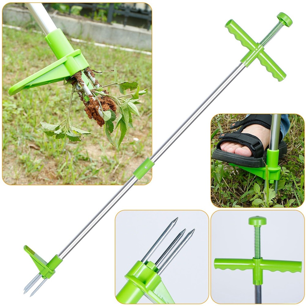39" Long Handle Weed Puller Twister Stand Up Root Removal Grass Manual Remover
