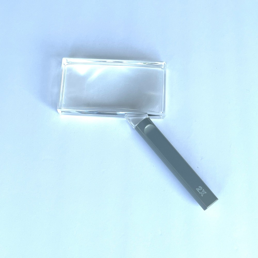 2x Large Rectangular Reading Magnifier with a 2"x4" Optical Grade Acrylic Lens
