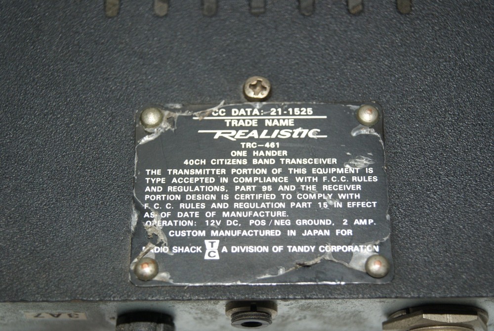 realistic one hander cb radio transceiver system trc-461 tested