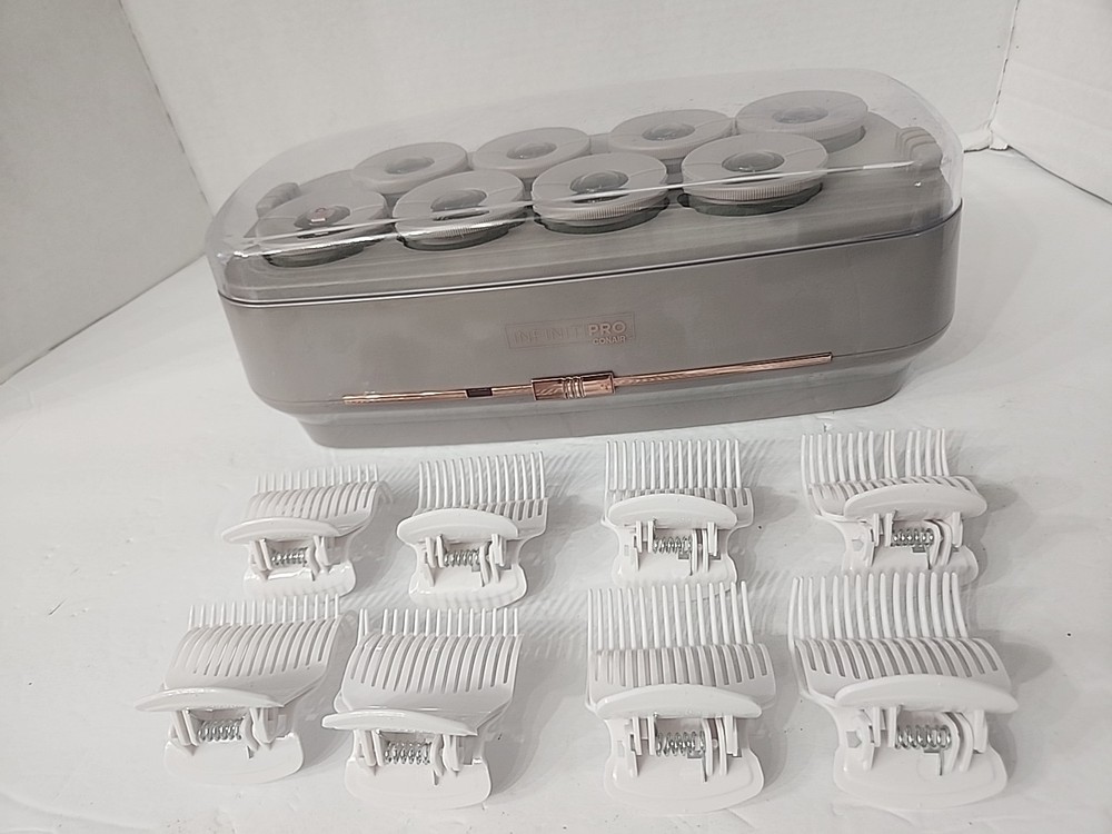 INFINITIPRO CONAIR Hot Roller Set HS800 w/ Ionic Generator -Eight 2" Jumbo/Clips
