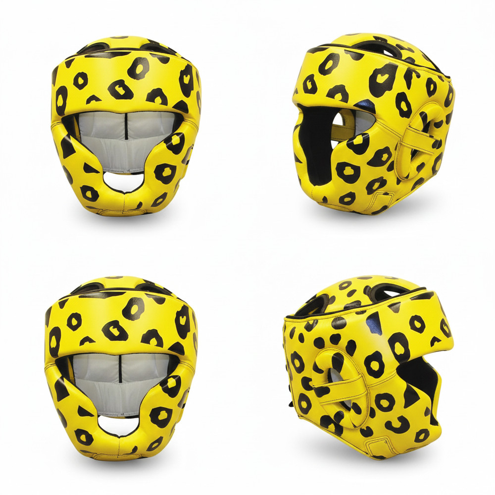 Leopard Print Headgear Bold Style Premium Protection for All Your Training Needs