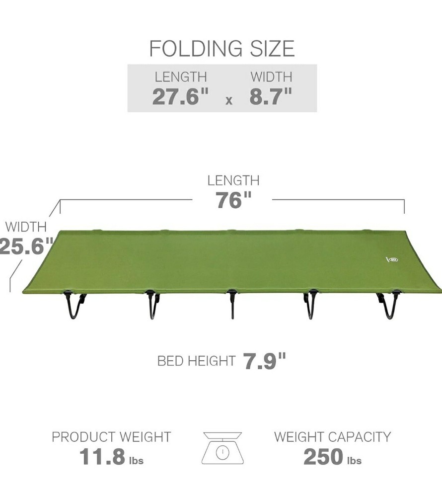 EVER ADVANCED Folding Camping Cot for Adults Compact Sleeping Cots with Carry...