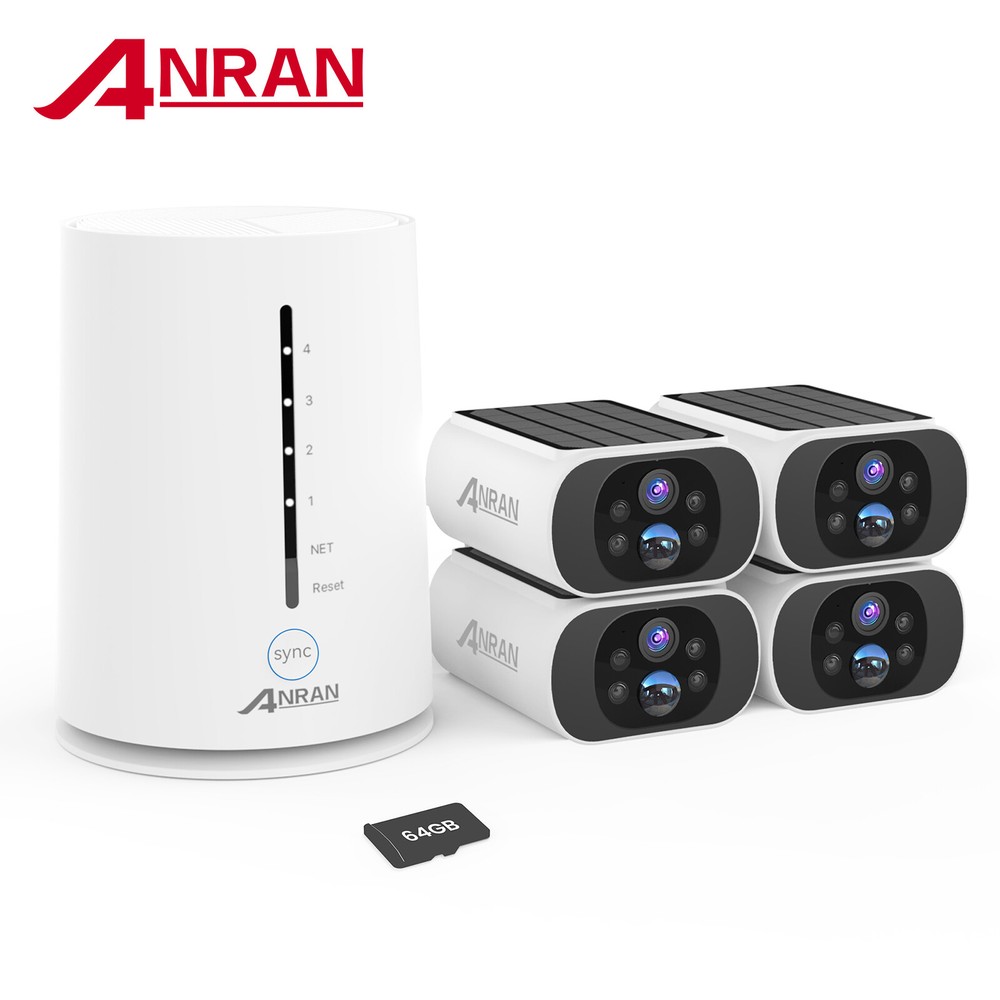 ANRAN 4MP CCTV Solar Security Camera System Wireless Battery Night Vision