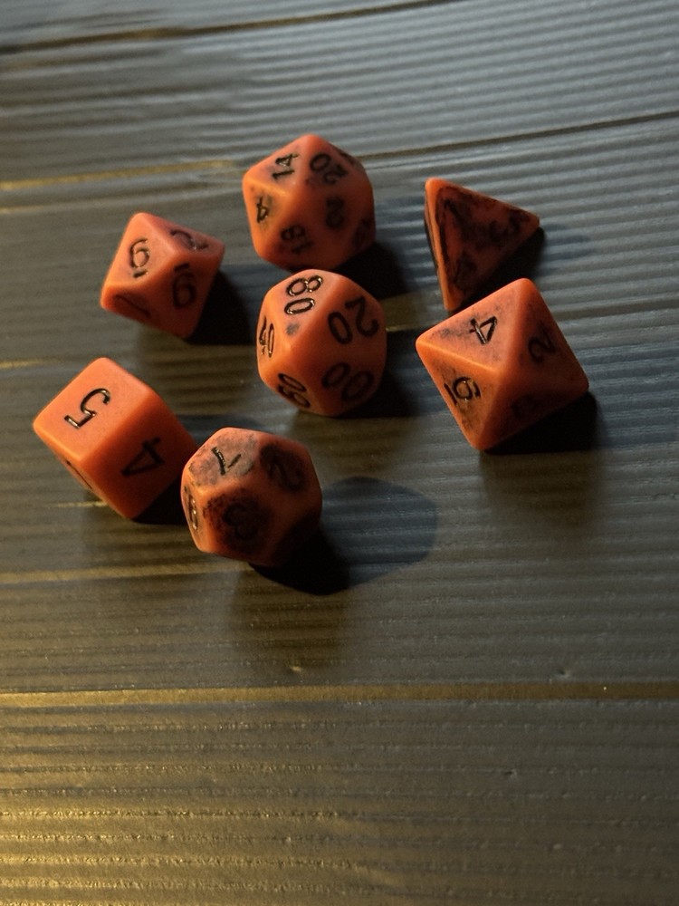 Burnt Orange Dice Set 7 PCS