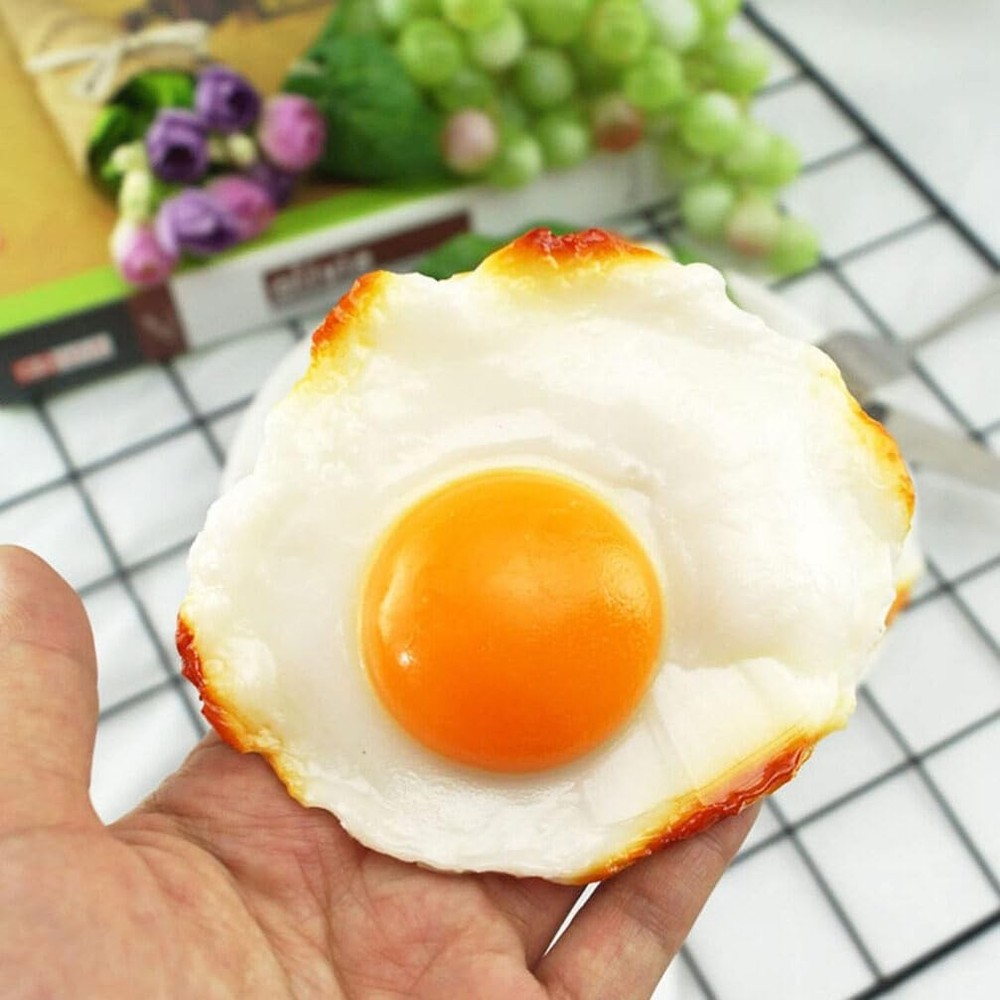 Fried Egg Model 4PCS Artificial Decor Fake Simulation Food Home Kitchen Display