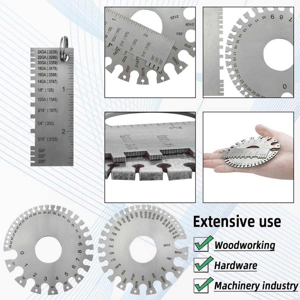 2 Pack Wire Metal Sheet Thickness Gauge Welding Tool