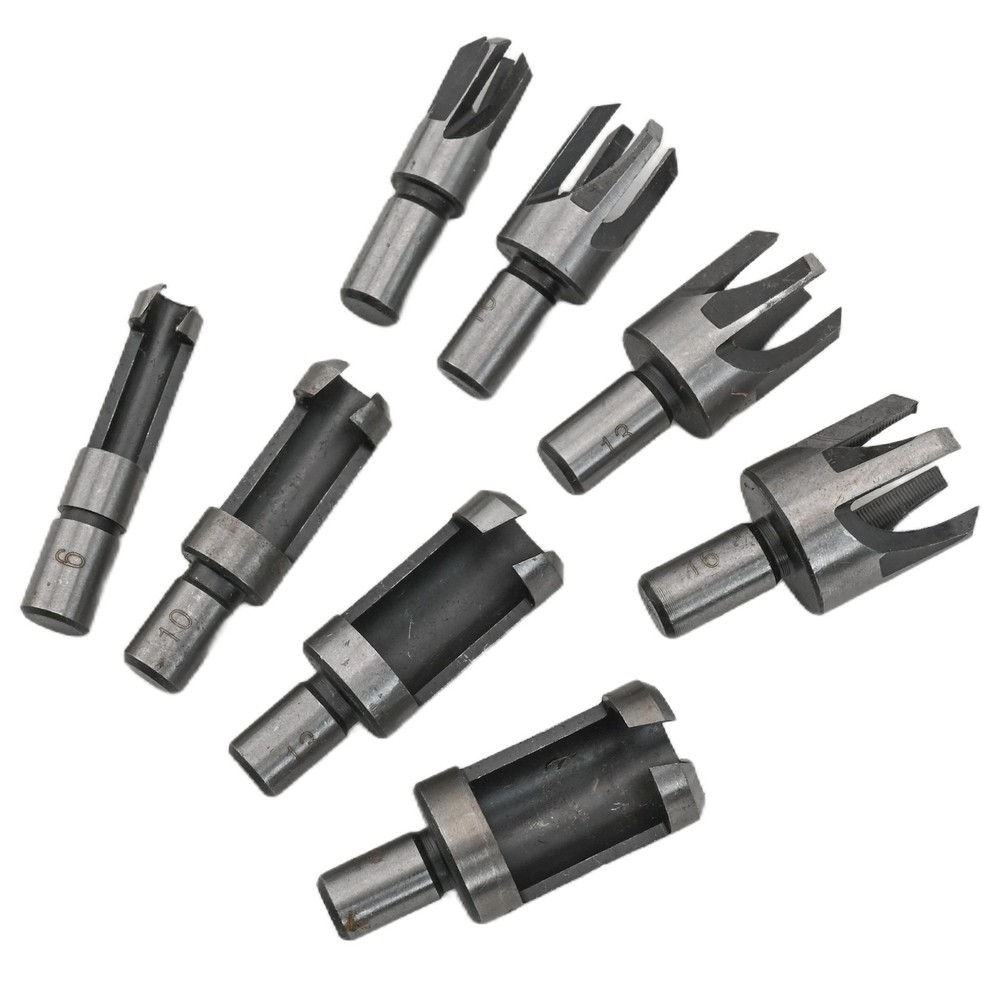 Four Flute Design Dowel Drill Bits Set High Efficiency Woodworking Tool 8Pcs