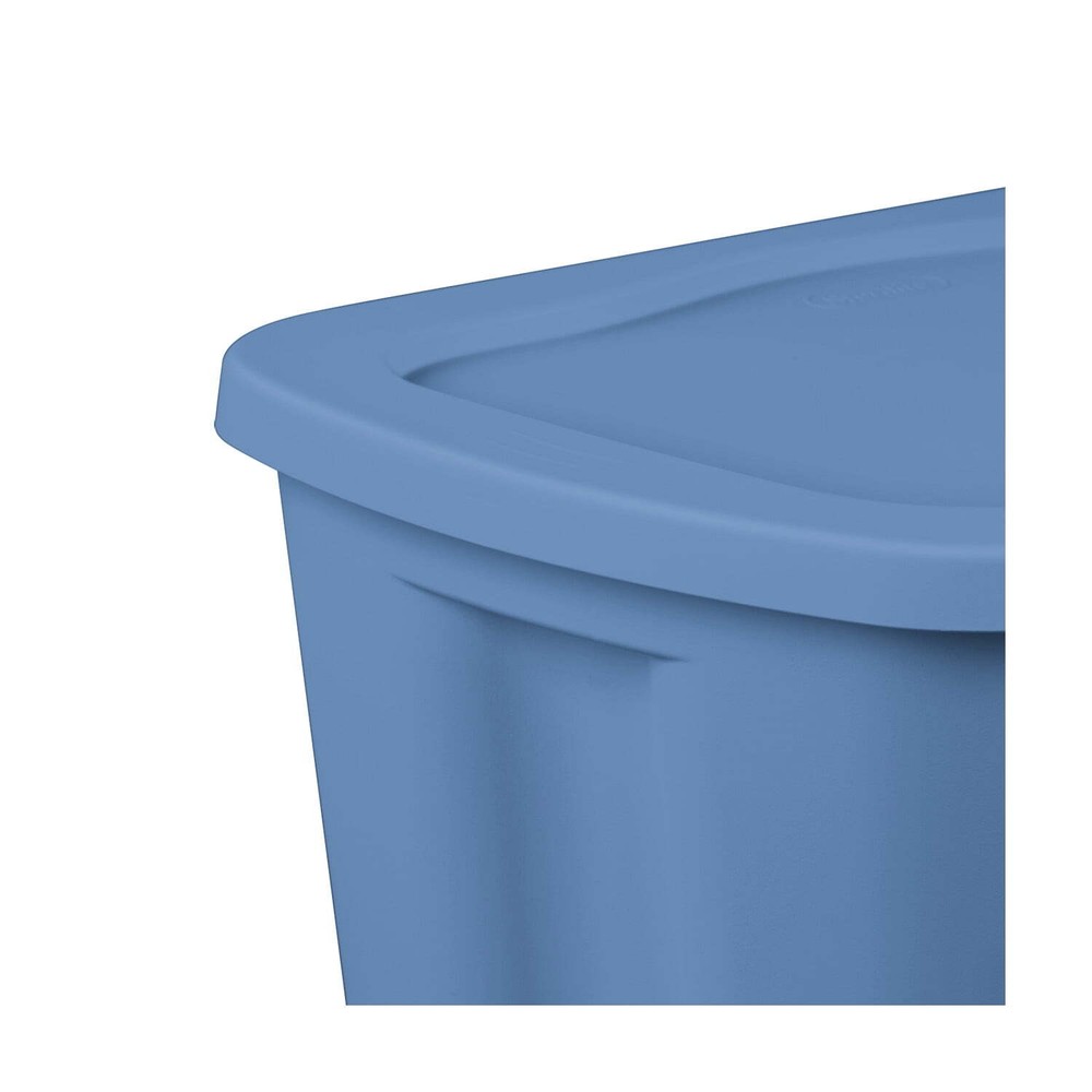 18 Gallon Plastic Storage Container with Snap-on Lid, Light Blue, 8 Pack！