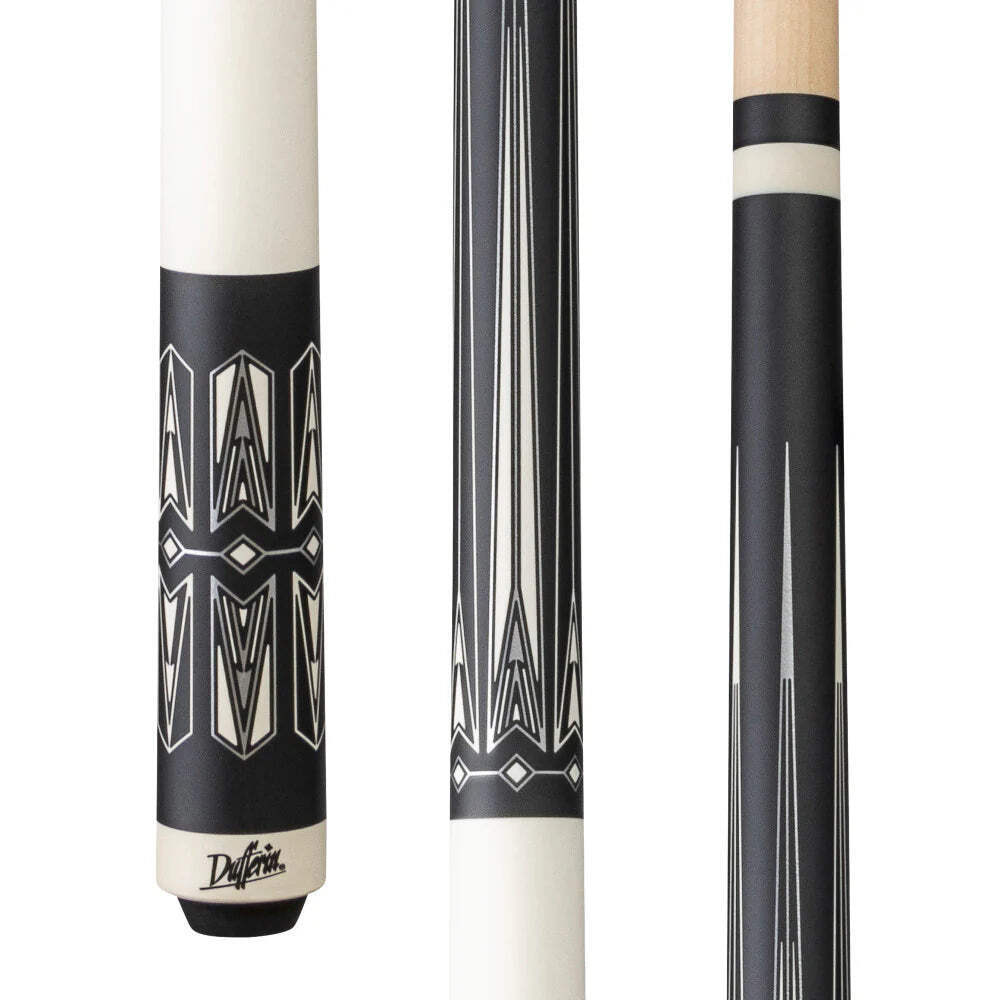 Dufferin D-548 Matte Black & White Pool Cue - Wrapless