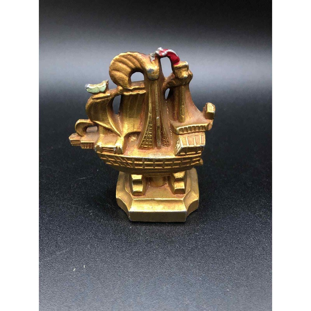 Small Miniature Cast Metal Sailing Ship