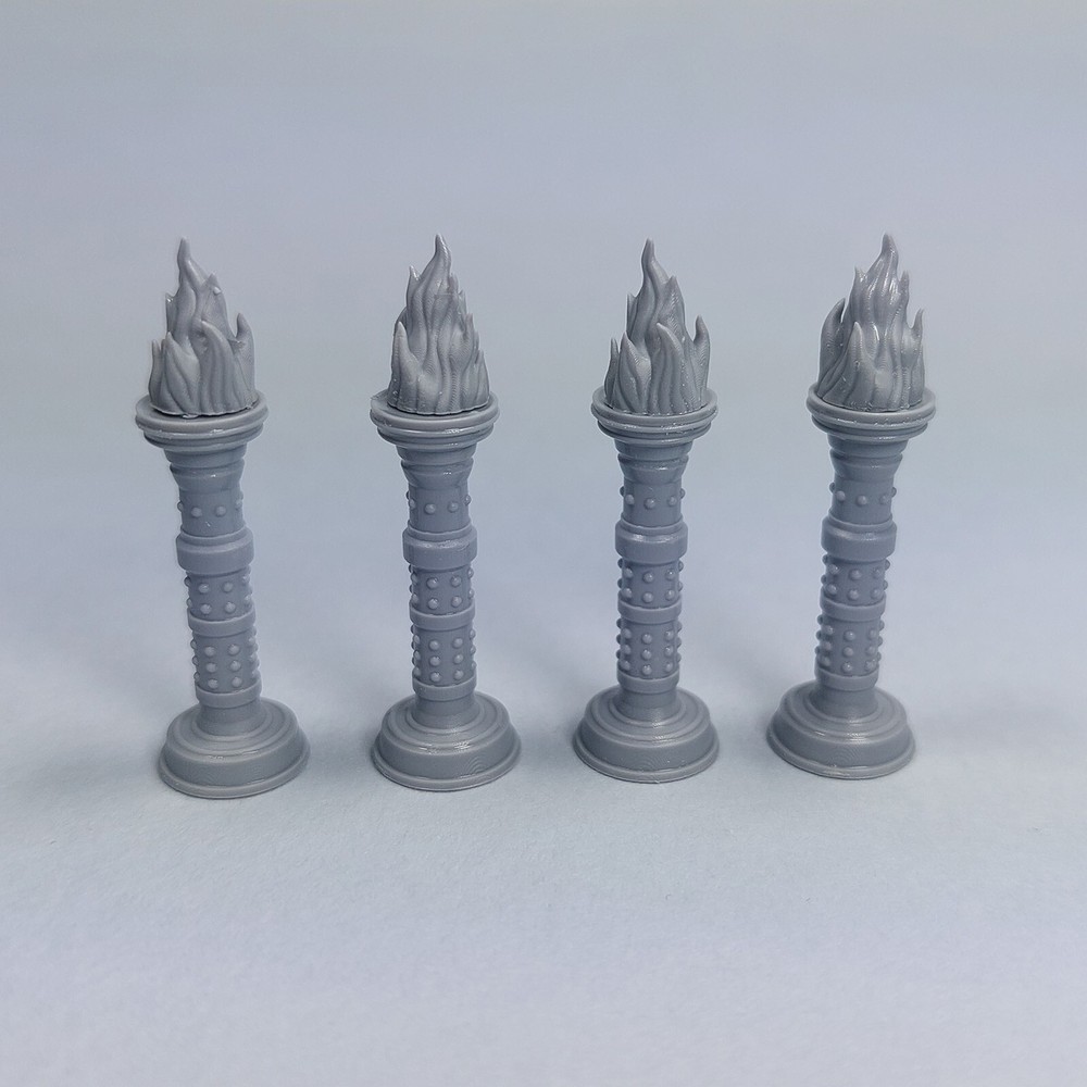 Tall Fire Braziers / Tabletop Accessories / RPG Gaming Scenery Terrain