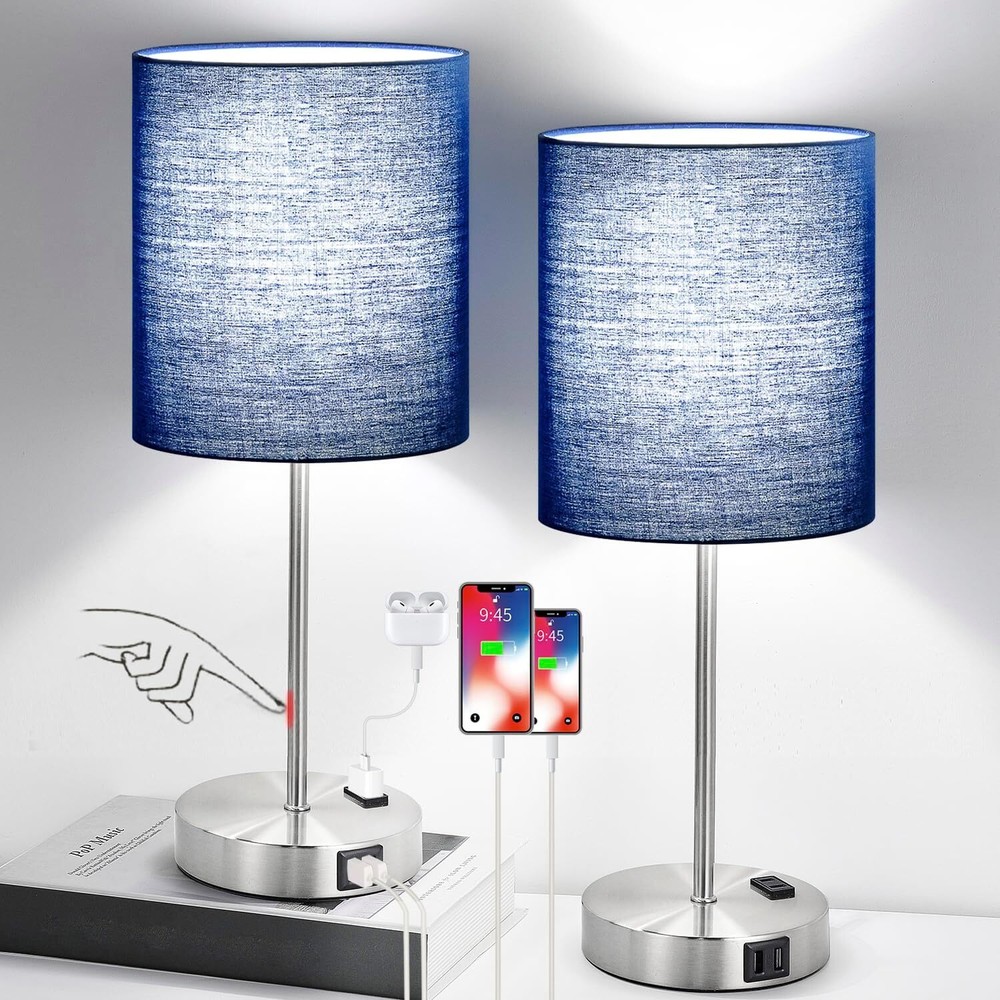 3 dimmable bedside lamps 5000K fluorescent bulbs